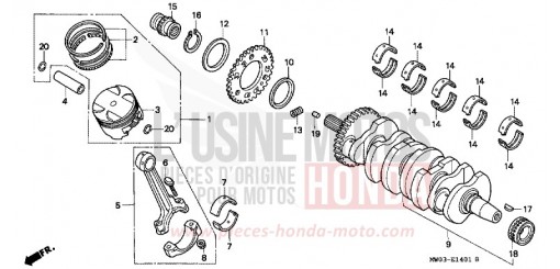 ALBERO MOTORE/PISTONE (2) CBR900RRT di 1996